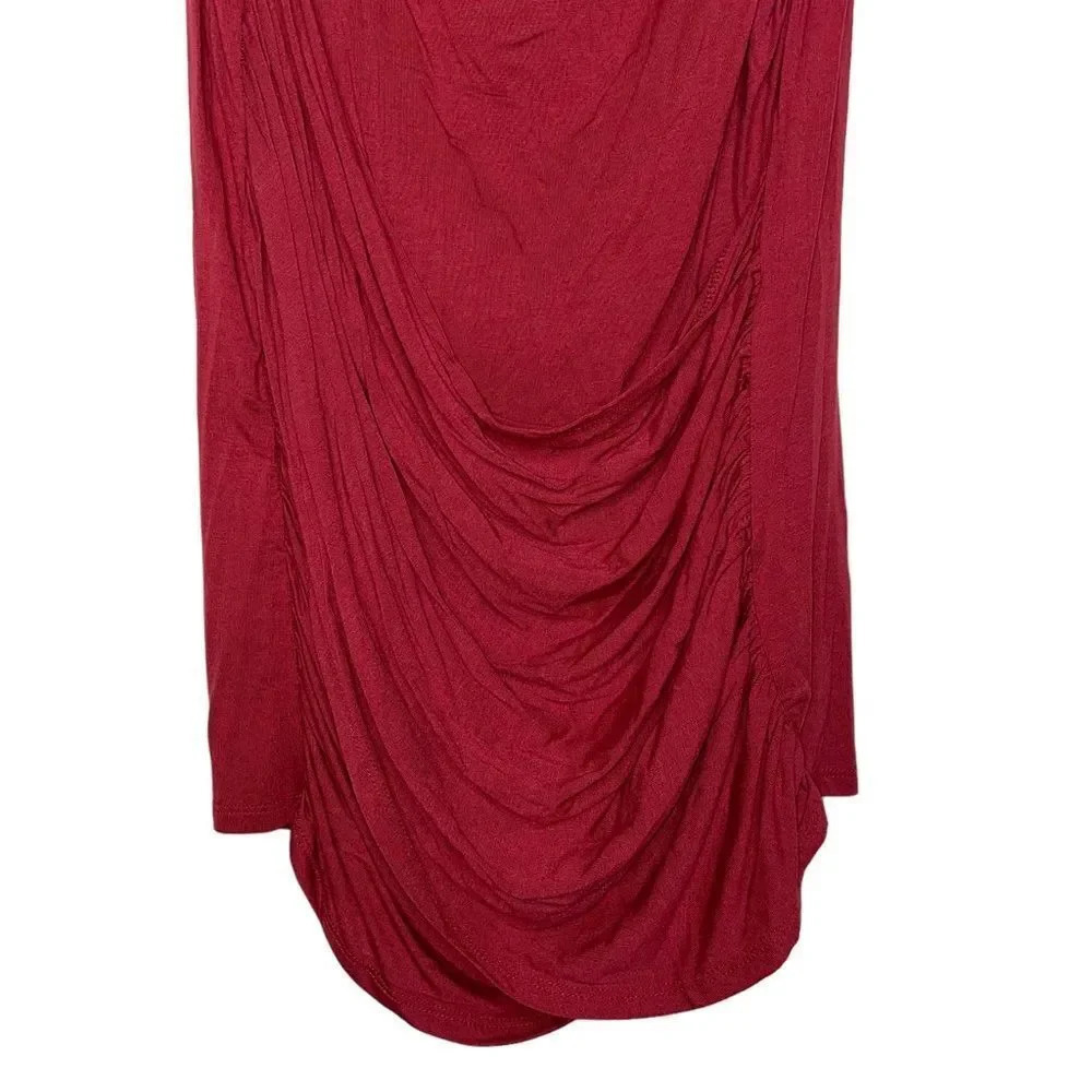 NWT ELOQUII Draped Wrap Front Ruched Red Sleeveless Top Blouse Shirt Size 14 NEW - Picture 9 of 14